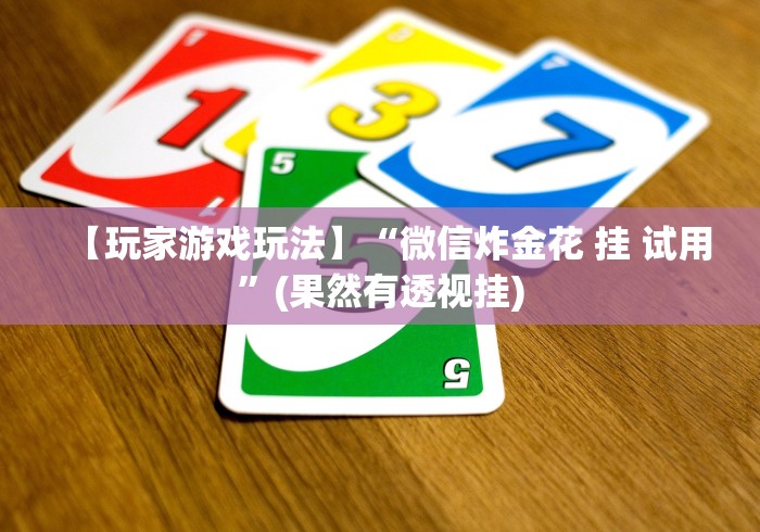 【玩家游戏玩法】“微信炸金花 挂 试用”(果然有透视挂)