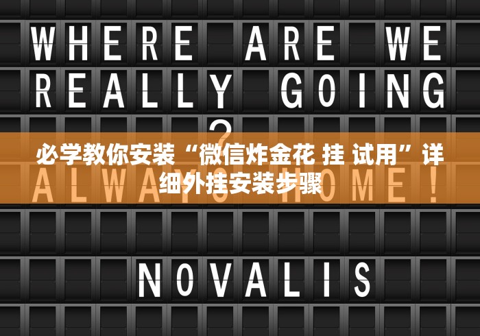 必学教你安装“微信炸金花 挂 试用”详细外挂安装步骤