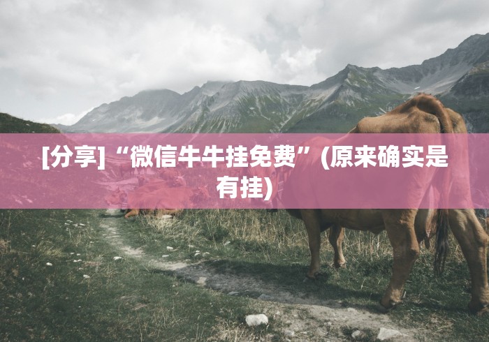 [分享]“微信牛牛挂免费”(原来确实是有挂)