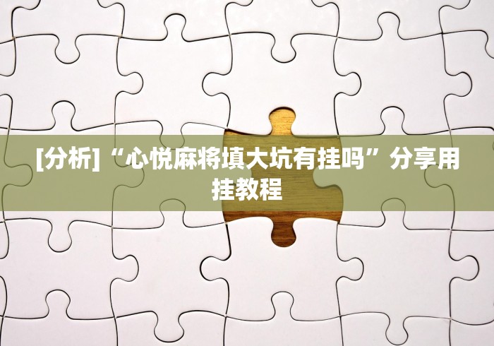 [分析]“心悦麻将填大坑有挂吗”分享用挂教程
