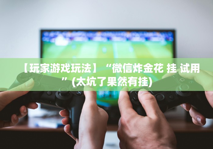 【玩家游戏玩法】“微信炸金花 挂 试用”(太坑了果然有挂)