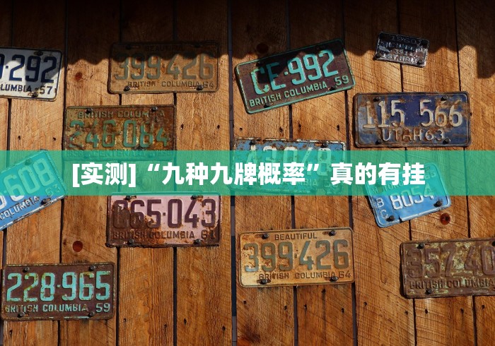 [实测]“九种九牌概率”真的有挂