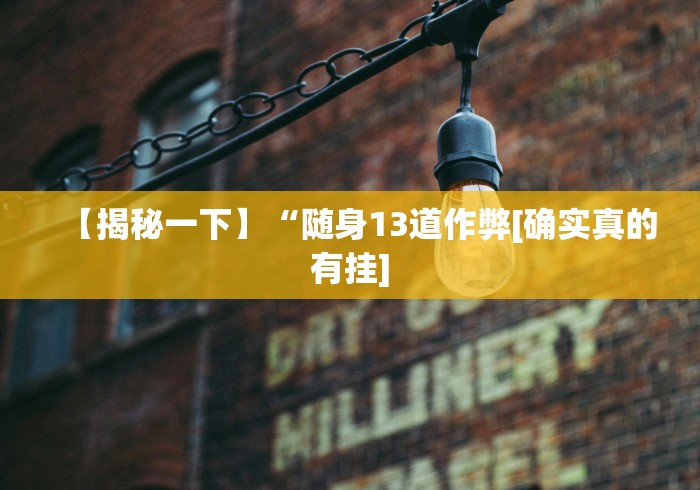 【揭秘一下】“随身13道作弊[确实真的有挂]