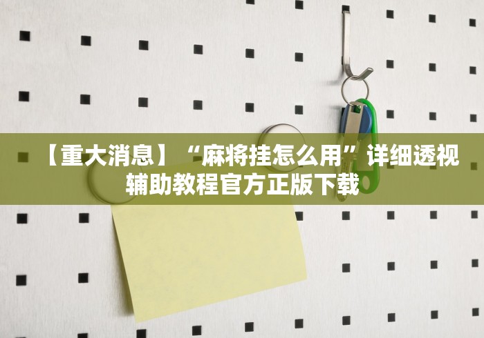 【重大消息】“麻将挂怎么用”详细透视辅助教程官方正版下载