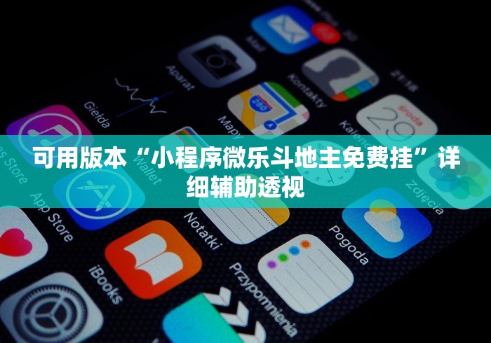 可用版本“小程序微乐斗地主免费挂”详细辅助透视