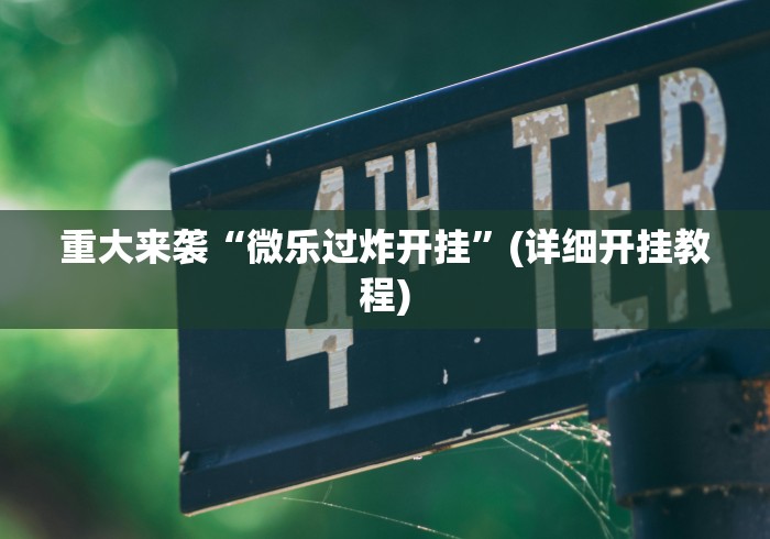 重大来袭“微乐过炸开挂”(详细开挂教程)