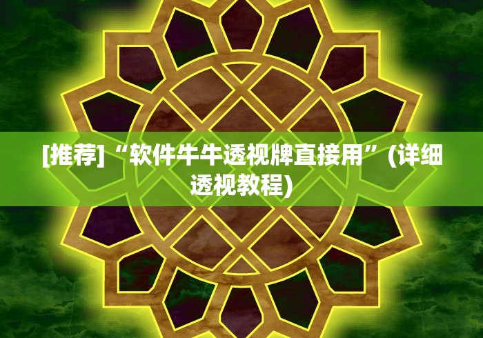 [推荐]“软件牛牛透视牌直接用”(详细透视教程)