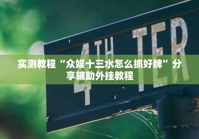 实测教程“众娱十三水怎么抓好牌”分享辅助外挂教程