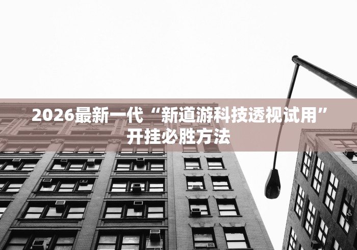 2026最新一代“新道游科技透视试用”开挂必胜方法