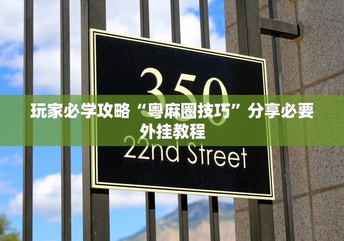 玩家必学攻略“粤麻圈技巧”分享必要外挂教程