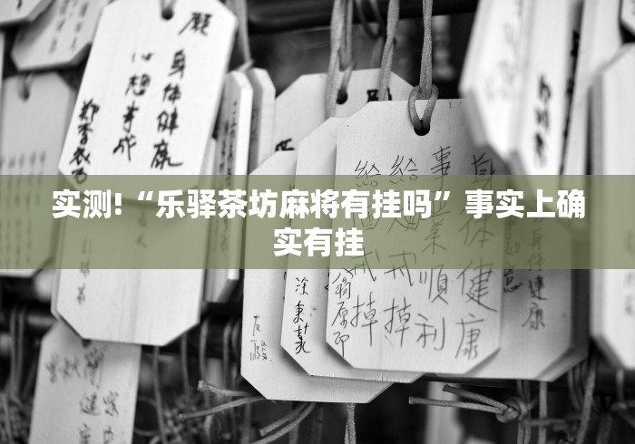 实测!“乐驿茶坊麻将有挂吗”事实上确实有挂