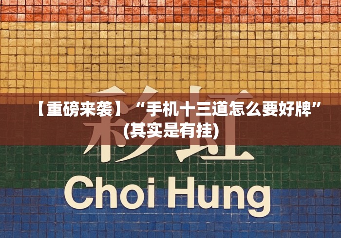 【重磅来袭】“手机十三道怎么要好牌”(其实是有挂)