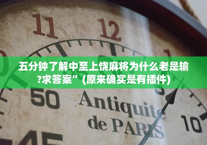 五分钟了解中至上饶麻将为什么老是输?求答案	”(原来确实是有插件)