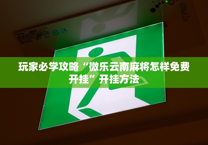 玩家必学攻略“微乐云南麻将怎样免费开挂”开挂方法