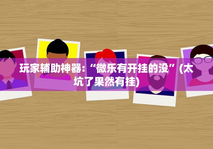 玩家辅助神器:“微乐有开挂的没	”(太坑了果然有挂)