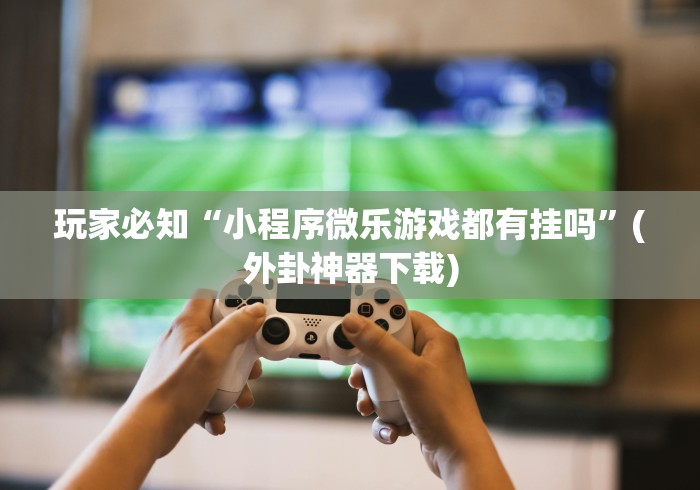 玩家必知“小程序微乐游戏都有挂吗”(外卦神器下载)