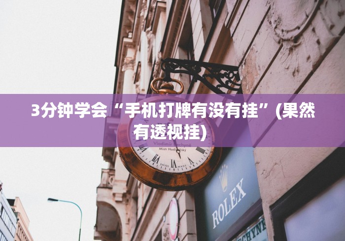 3分钟学会“手机打牌有没有挂	”(果然有透视挂) 
