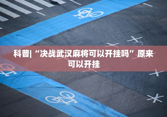 科普|“决战武汉麻将可以开挂吗”原来可以开挂
