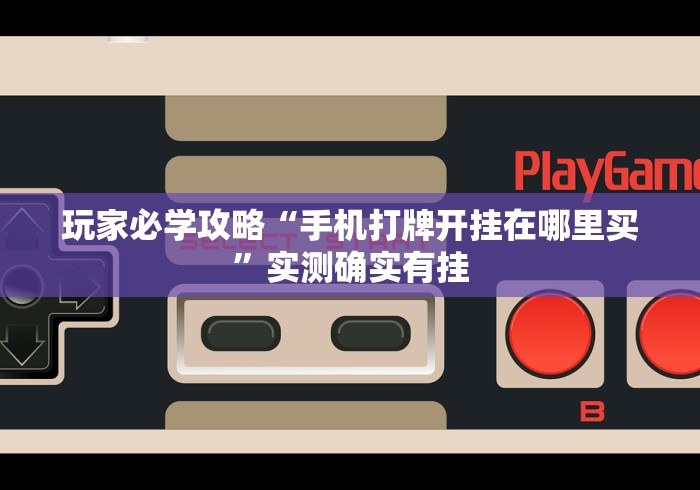 玩家必学攻略“手机打牌开挂在哪里买	”实测确实有挂
